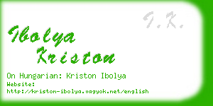 ibolya kriston business card